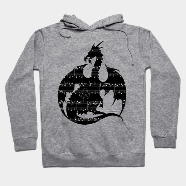 Music Dragon Silhouette Hoodie by ferinefire